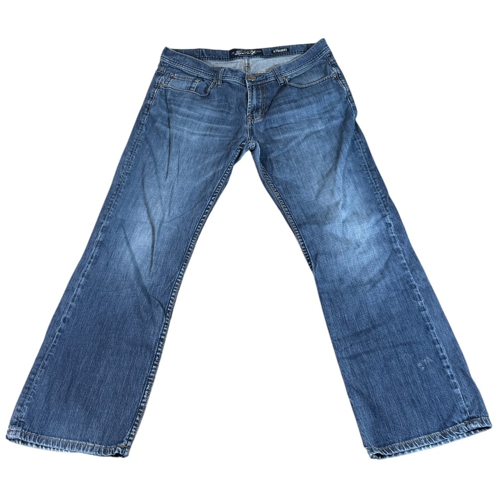 Seven7 Straight Jeans Mens 36x28.5 Blue Denim Medium Wash Casual Everyday Wear